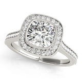 Halo Engagement Ring (Cushion Center)