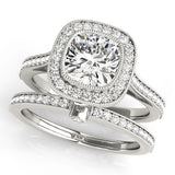 Halo Engagement Ring (Cushion Center) - alt view
