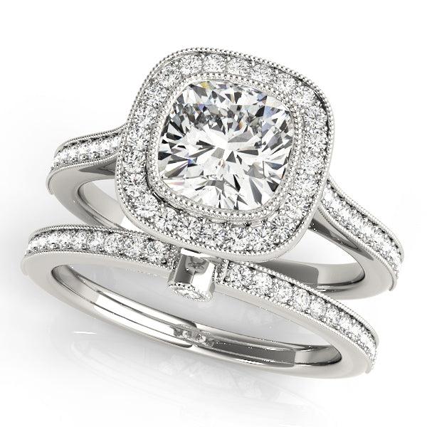 Halo Engagement Ring (Cushion Center) - alt view