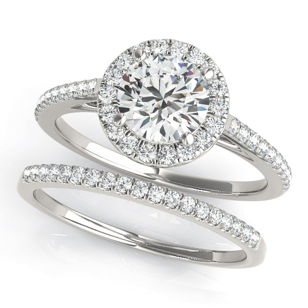 Round Halo Engagement Ring - alt view