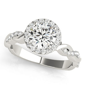 Round Braided Shank With Halo Head Engagement Ring