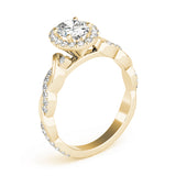 Braided Shank With Oval Halo Head Engagement Ring (51084-E)