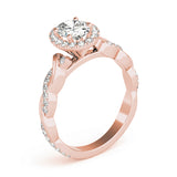 Braided Shank With Oval Halo Head Engagement Ring (51084-E)