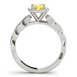Braided Shank With Oval Halo Head Engagement Ring (51084-E)