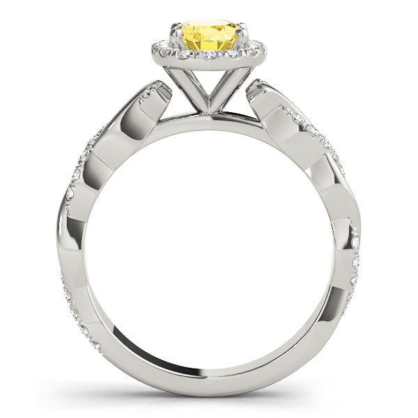 Braided Shank With Oval Halo Head Engagement Ring (51084-E)