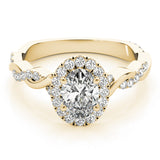 Braided Shank With Oval Halo Head Engagement Ring (51084-E)