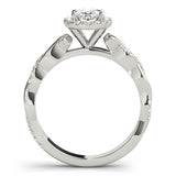 Braided Shank With Oval Halo Head Engagement Ring (51084-E)