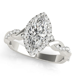 Marquise Braided Shank With Halo Head Engagement Ring (51085-E)
