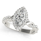 Marquise Braided Shank With Halo Head Engagement Ring (51085-E)