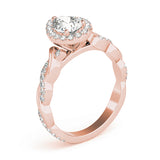 Braided Shank With Pear Halo Head Engagement Ring (51087-E)