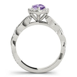 Braided Shank With Pear Halo Head Engagement Ring (51087-E)