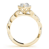 Braided Shank With Pear Halo Head Engagement Ring (51087-E)