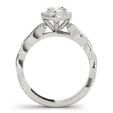 Braided Shank With Pear Halo Head Engagement Ring (51087-E)