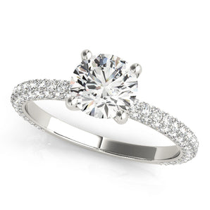 Round Pave With Head Engagement Ring