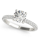 Round Pave With Head Engagement Ring