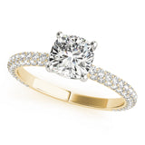 Pave With Cushion Head Engagement Ring (51093-E-5)