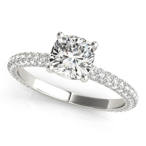 Pave With Cushion Head Engagement Ring (51093-E-4.5)