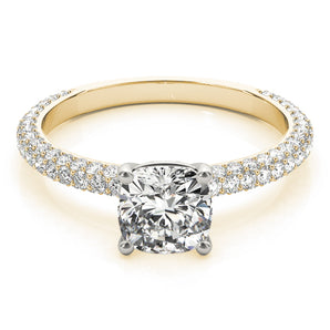 Pave With Cushion Head Engagement Ring (51093-E-4.5)