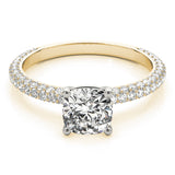 Pave With Cushion Head Engagement Ring (51093-E-4.5)