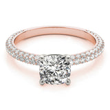 Pave With Cushion Head Engagement Ring (51093-E-6.5)