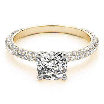 Pave With Cushion Head Engagement Ring (51093-E-6.5)