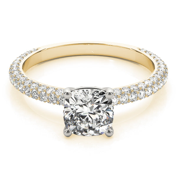 Pave With Cushion Head Engagement Ring (51093-E-6.5)