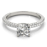 Pave With Cushion Head Engagement Ring (51093-E-5.5)