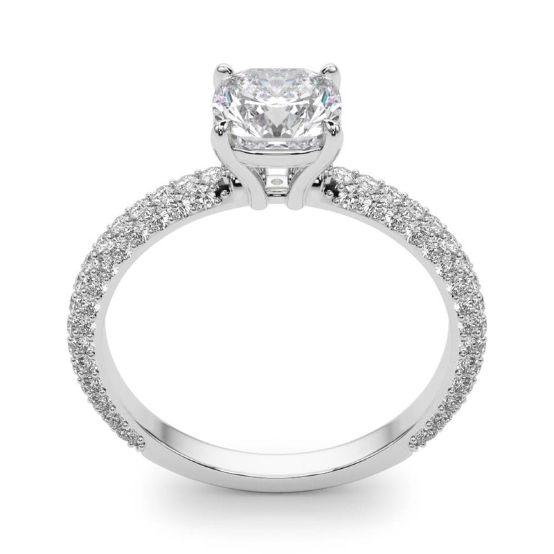 Pave With Cushion Head Engagement Ring (51093-E-5.5)