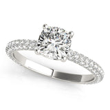 Pave With Cushion Head Engagement Ring (51093-E-5.5)