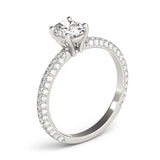 Pave With Oval Center Engagement Ring (51094-E)