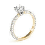 Pave With Oval Center Engagement Ring (51094-E)