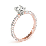Pave With Oval Center Engagement Ring (51094-E)
