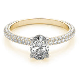 Pave With Oval Center Engagement Ring (51094-E)