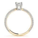 Pave With Oval Center Engagement Ring (51094-E)