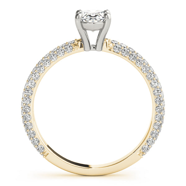 Pave With Oval Center Engagement Ring (51094-E)