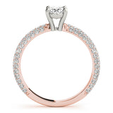 Pave With Oval Center Engagement Ring (51094-E)