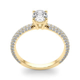 Pave With Oval Center Engagement Ring (51094-E)
