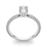 Pave With Oval Center Engagement Ring (51094-E)
