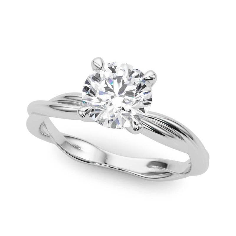 Round Twisted Shank Engagement Ring