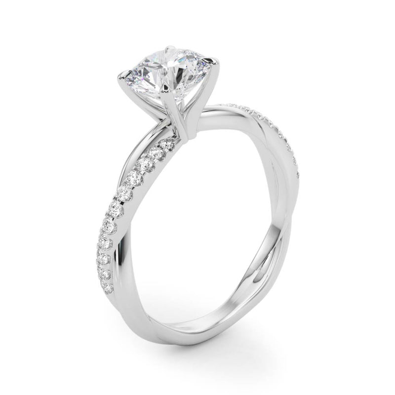 Twisted Dia Shank Engagement Ring - alt view