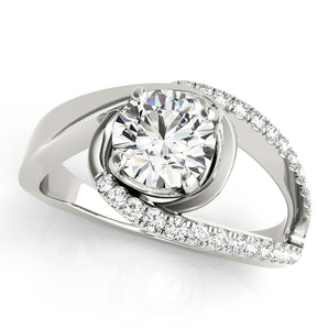 Round Bypass Euro Shank Engagement Ring