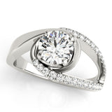 Round Bypass Euro Shank Engagement Ring