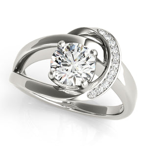 Round Bypass Engagement Ring