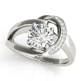 Round Bypass Engagement Ring