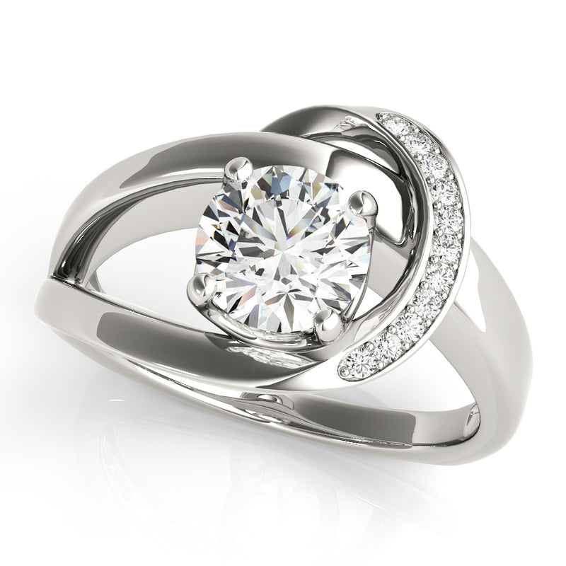 Round Bypass Engagement Ring