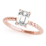 Twisted Shank Emerald Cut Center Engagement Ring (51143-E)