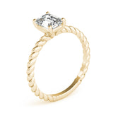 Twisted Shank Emerald Cut Center Engagement Ring (51143-E)