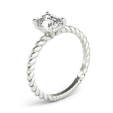 Twisted Shank Emerald Cut Center Engagement Ring (51143-E)