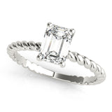 Twisted Shank Emerald Cut Center Engagement Ring (51143-E)