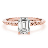 Twisted Shank Emerald Cut Center Engagement Ring (51143-E)